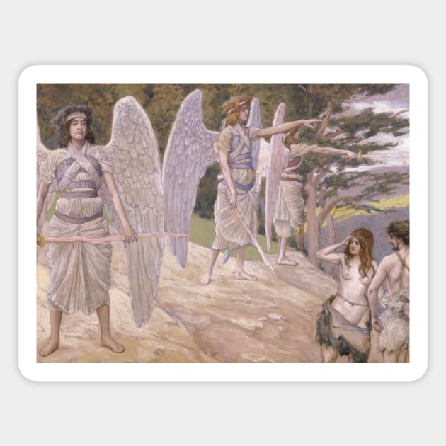 Adam and Eve Driven From Paradise by James Tissot Magnet by Classic Art Stall